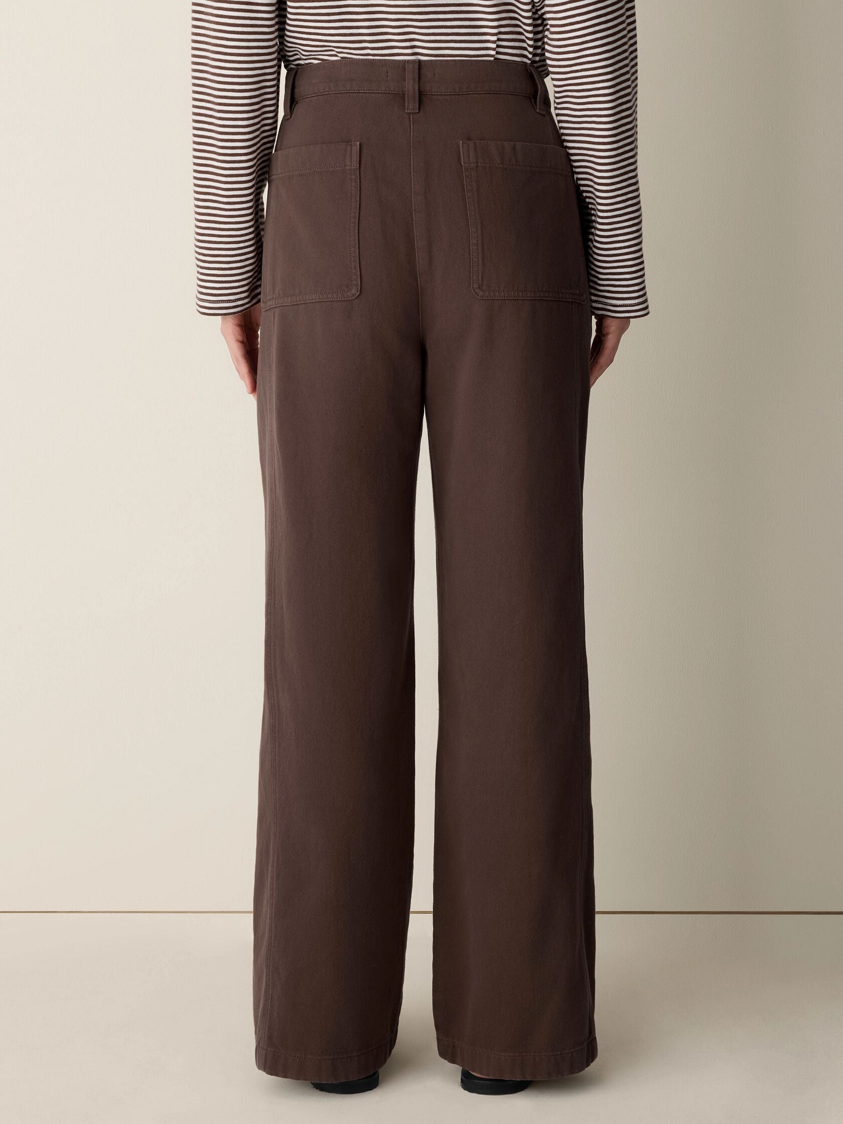 GARMENT DYED UTILITY COTTON WIDE LEG PANT