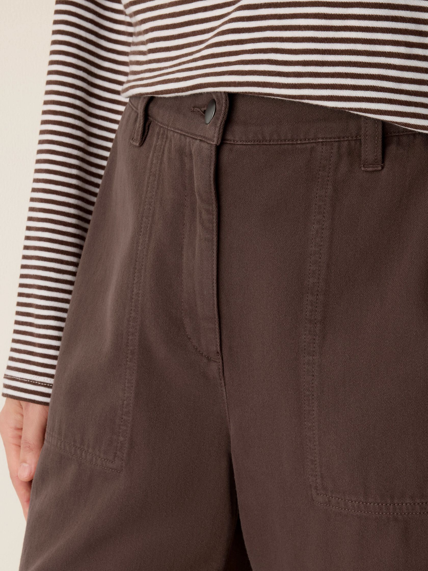 GARMENT DYED UTILITY COTTON WIDE LEG PANT