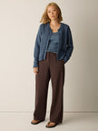 GARMENT DYED UTILITY COTTON WIDE LEG PANT