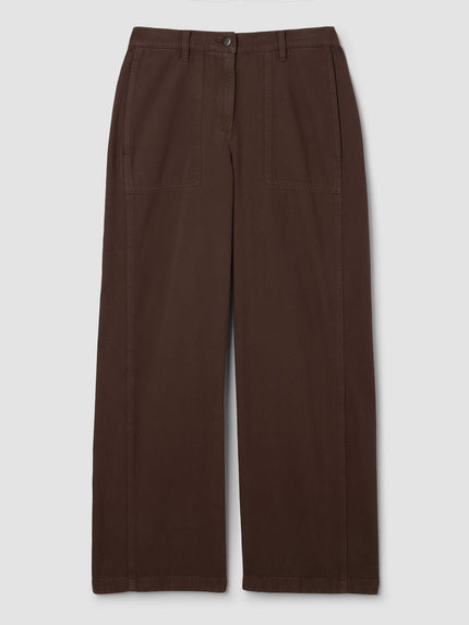 GARMENT DYED UTILITY COTTON WIDE LEG PANT