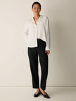 WASHABLE FLEX PONTE TAPERED TROUSER PANT