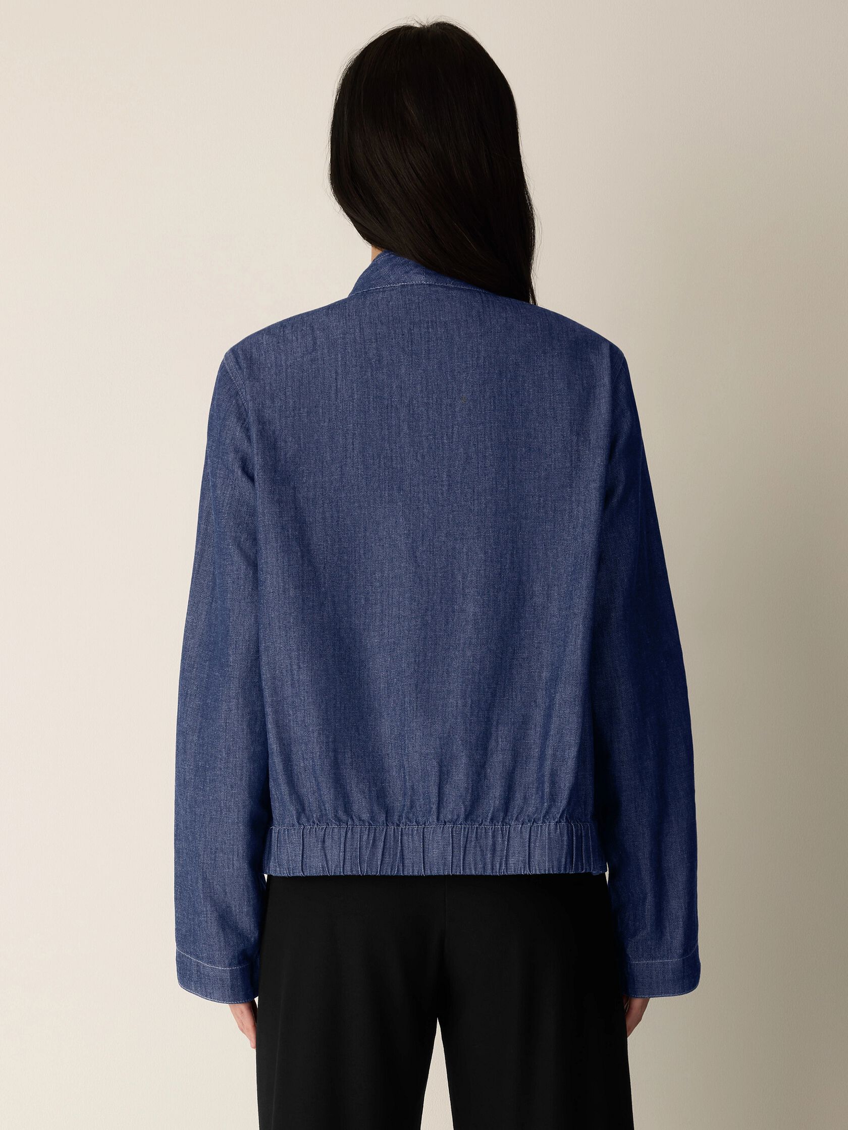 LIGHTWEIGHT ORGANIC COTTON DENIM CURVED JACKET
