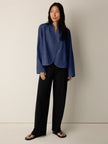 LIGHTWEIGHT ORGANIC COTTON DENIM CURVED JACKET
