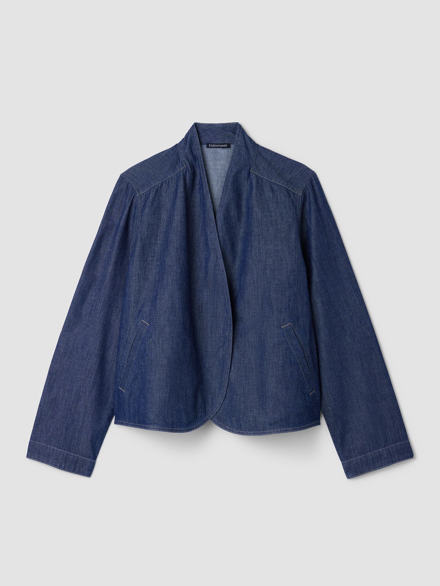 LIGHTWEIGHT ORGANIC COTTON DENIM CURVED JACKET