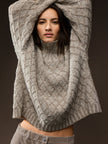 PERUVIAN COTTON BOUCLE FLUFF TURTLENECK
