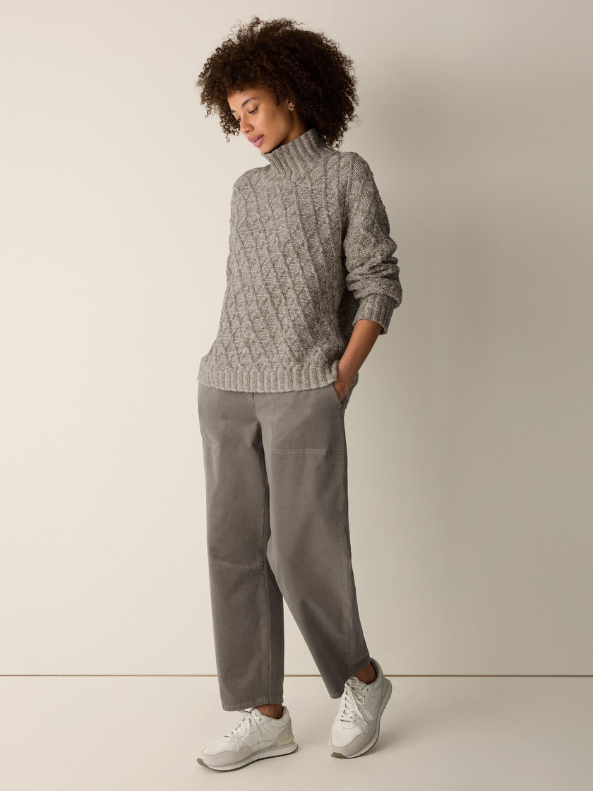 PERUVIAN COTTON BOUCLE FLUFF TURTLENECK