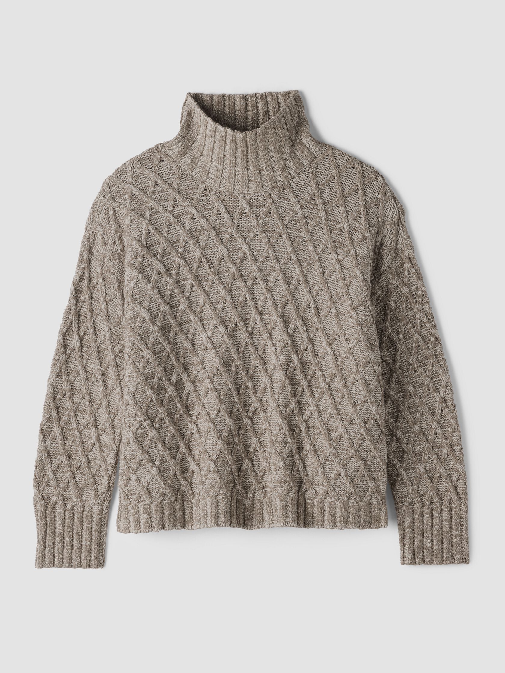 PERUVIAN COTTON BOUCLE FLUFF TURTLENECK