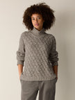 PERUVIAN COTTON BOUCLE FLUFF TURTLENECK