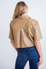 FAUX LEATHER CAMP SHIRT