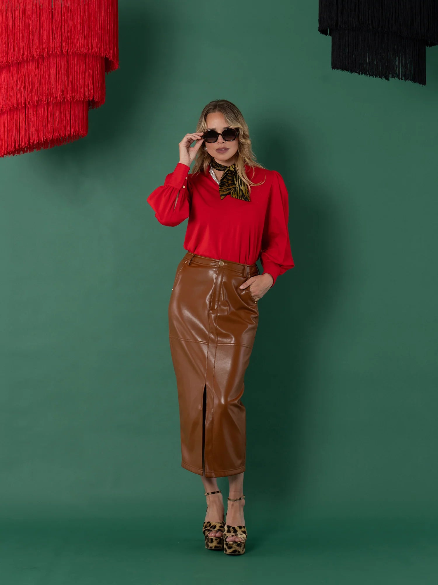 PENCIL SKIRT VEGAN LEATHER