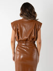 EVIE TOP VEGAN LEATHER