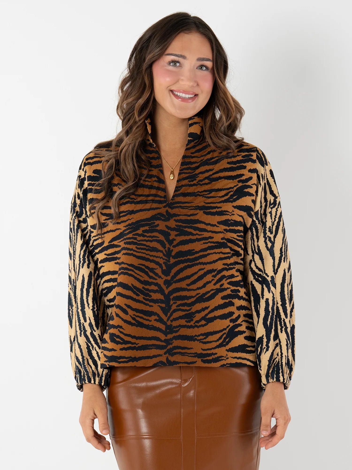 LONG SLEEVE POPPY TIGER JACQUARD