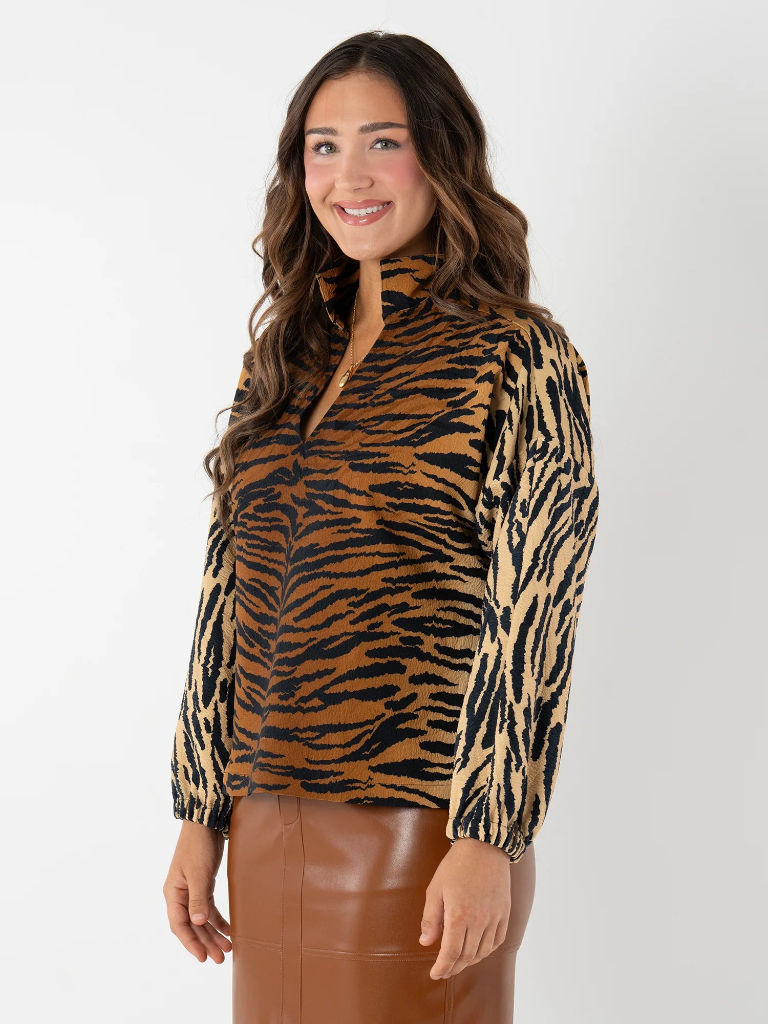 LONG SLEEVE POPPY TIGER JACQUARD