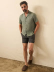 SHORT SLEEVE HEMP BLEND SHIRT