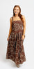BANDANA CAMI PLEAT DRESS IN BROWN
