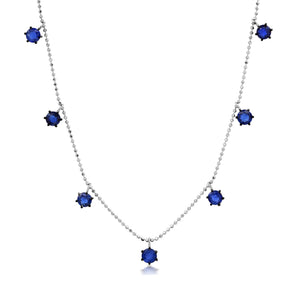 2 CT BLUE SAPPHIRE FLOATING NECKLACE