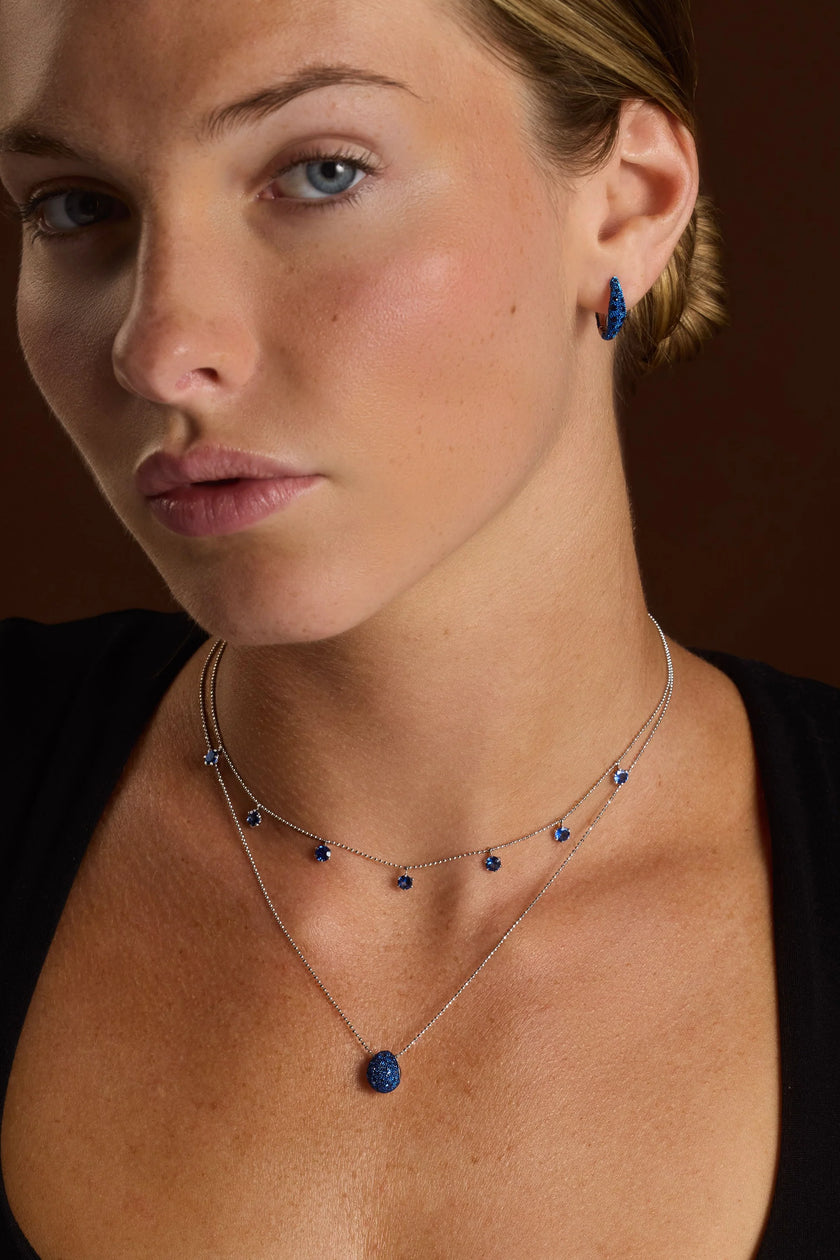 2CT BLUE SAPPHIRE FLOATING NECKLACE