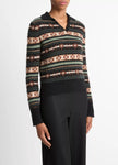 FAIR ISLE CASHMERE POLO SWEATER