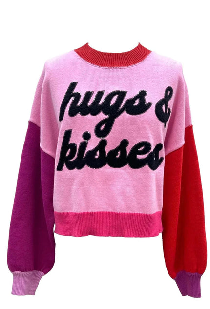 COLORBLOCK HUGS AND KISSES SWEATER