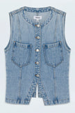 GIA FITTED COLLARLESS VEST