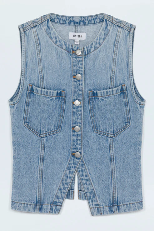 GIA FITTED COLLARLESS VEST