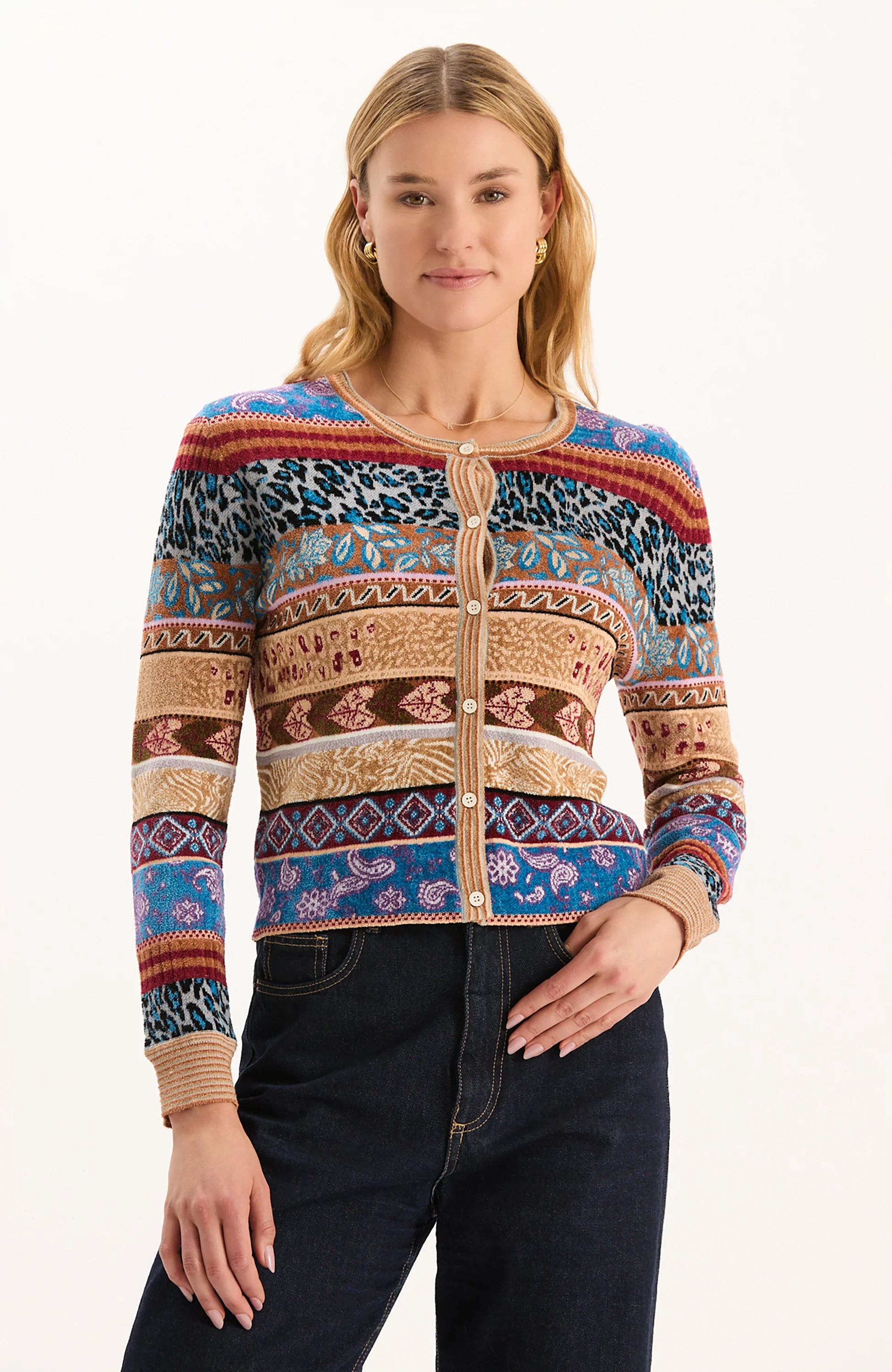 DANIELLA NOVELTY STITCH CARDIGAN