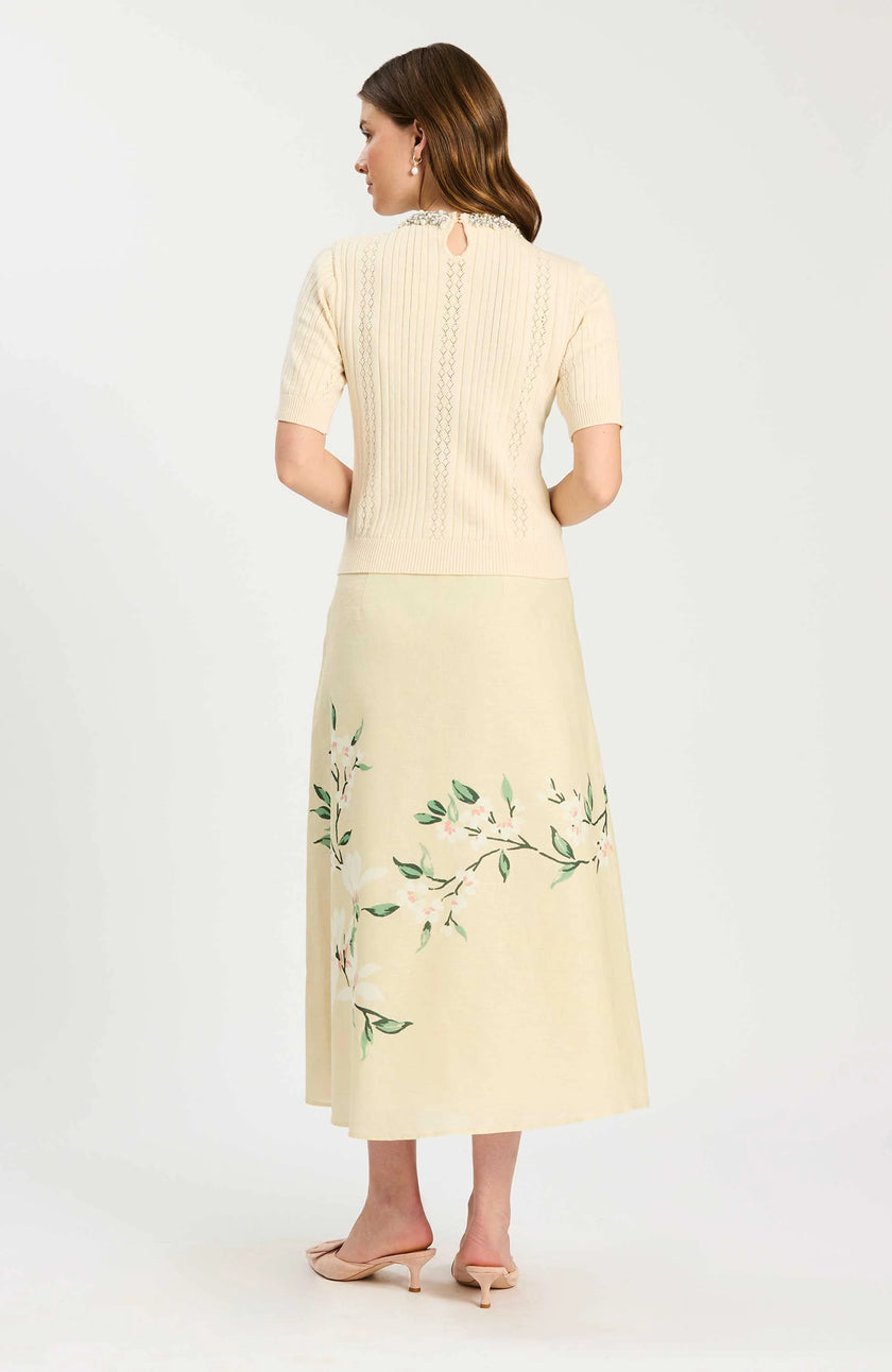 VALENTINA STARLING FLORAL SKIRT