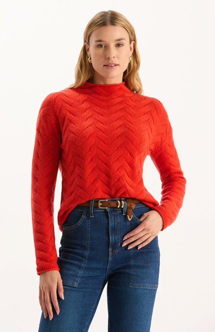 GRACIE CASHMERE BASKETWEAVE SWEATER