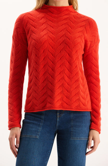 GRACIE CASHMERE BASKETWEAVE SWEATER