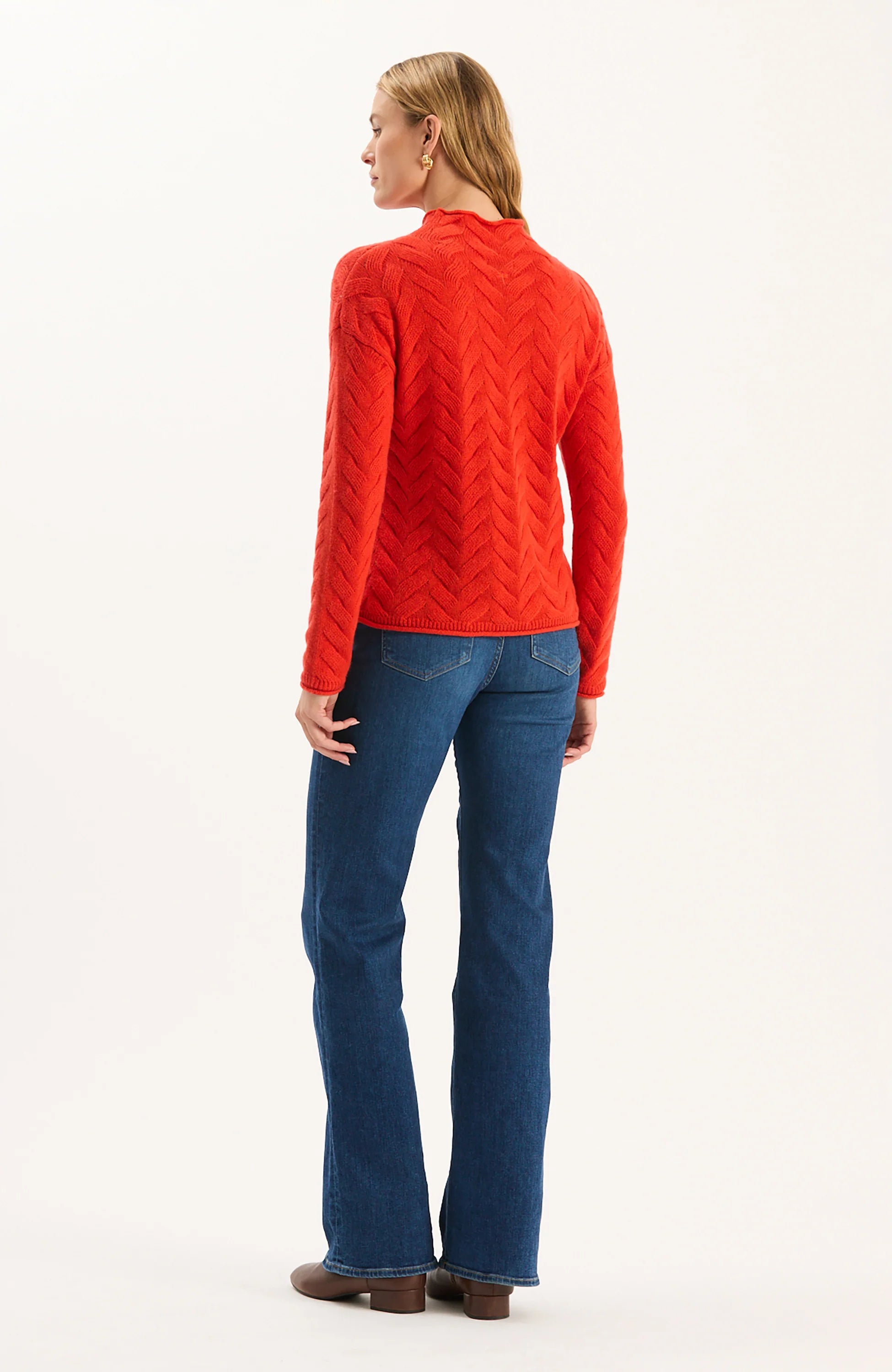 GRACIE CASHMERE BASKETWEAVE SWEATER