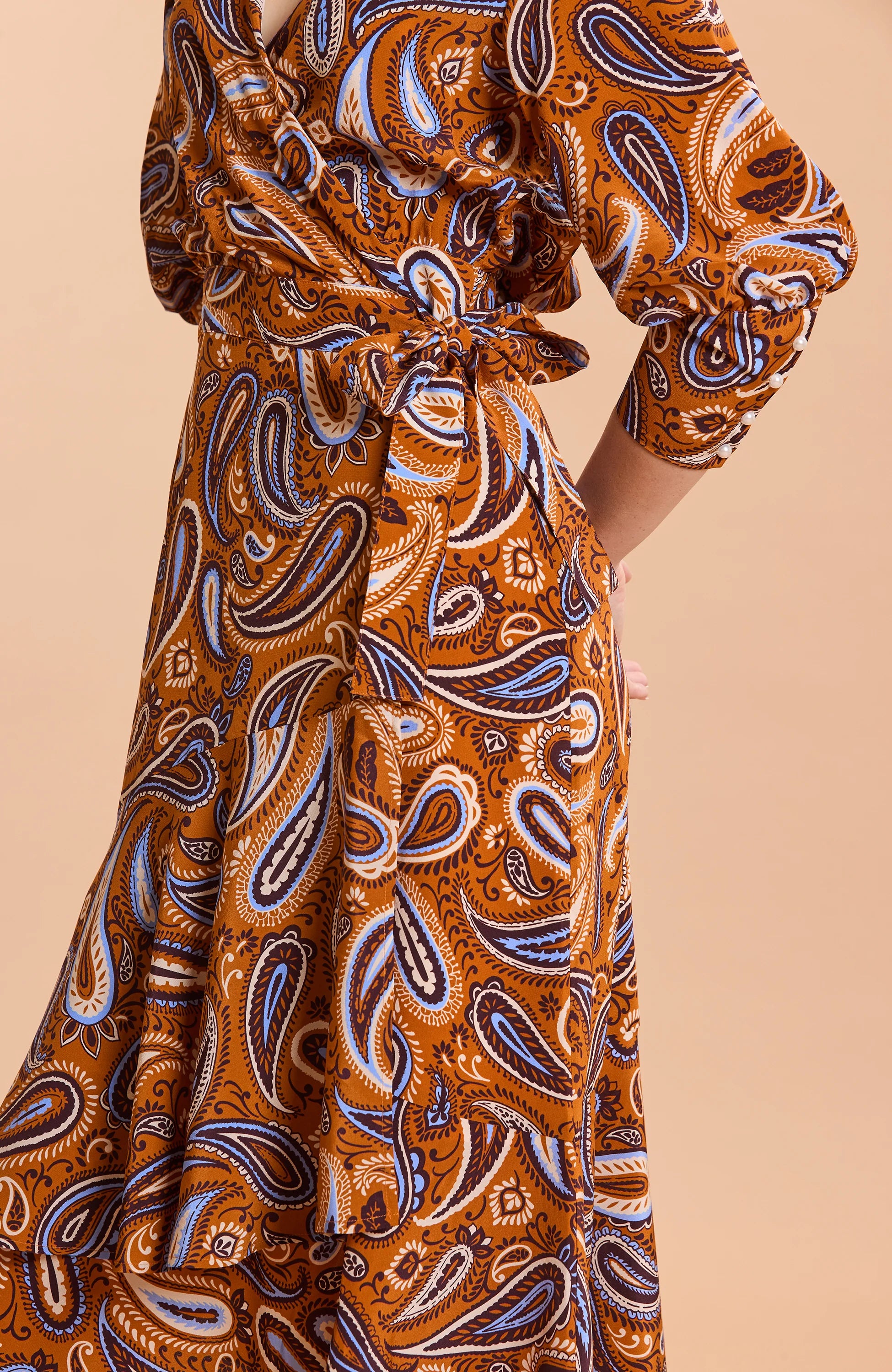 JULES SILK PAISLEY WRAP DRESS