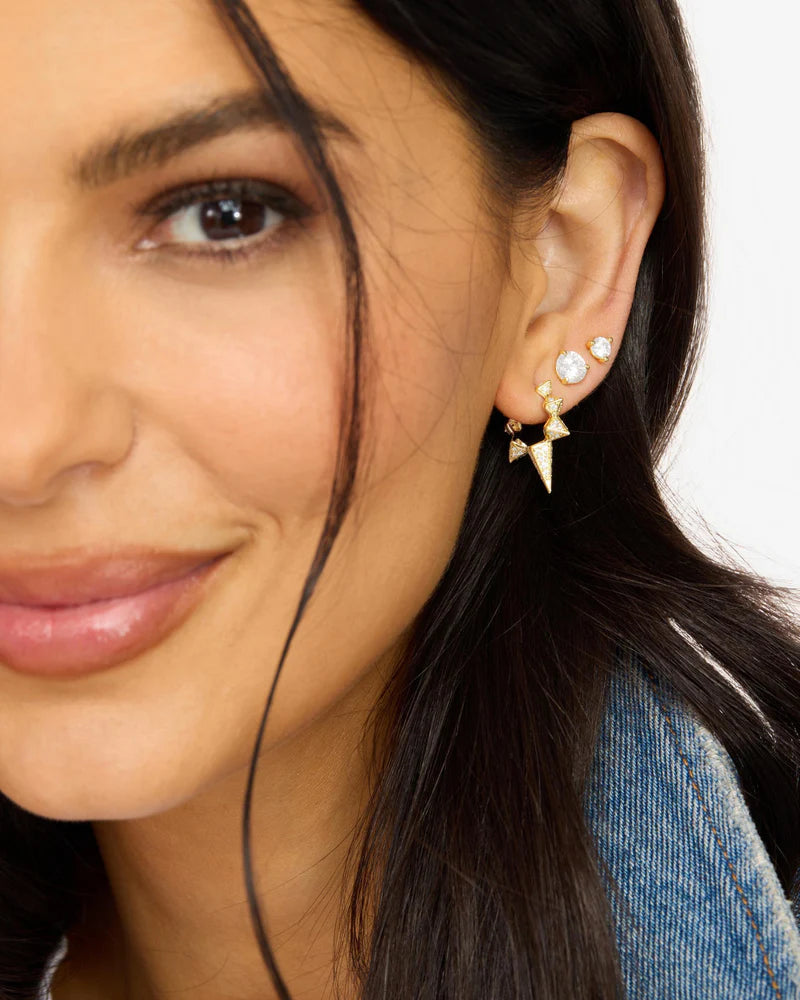 GABRIELLA PAVE SPIKED HOOPS