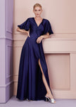 GOLAMBINI11 CREPE SATIN DRAPED GOWN
