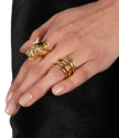 GOLD PANTHER VISAGE RING