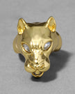 GOLD PANTHER VISAGE RING