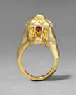 GOLD PANTHER VISAGE RING