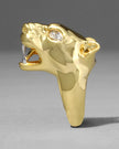 GOLD PANTHER VISAGE RING