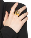GOLD PANTHER VISAGE RING