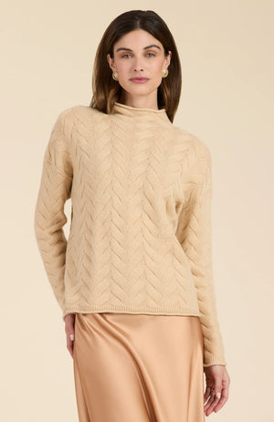 CASHMERE BASKETWEAVE SWEATER