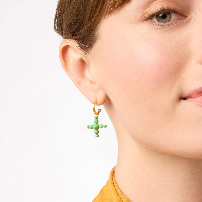 GUMDROP CROSS HOOP AND CHARM EARRING