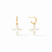 GUMDROP CROSS HOOP AND CHARM EARRING