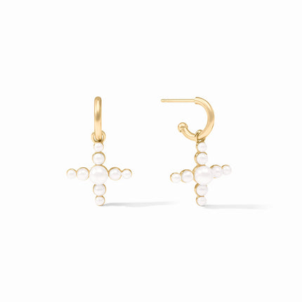 GUMDROP CROSS HOOP AND CHARM EARRING