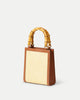 RAFFIA SHOPPER BAG WITH BAMBOO HANDLE