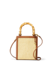 RAFFIA SHOPPER BAG WITH BAMBOO HANDLE