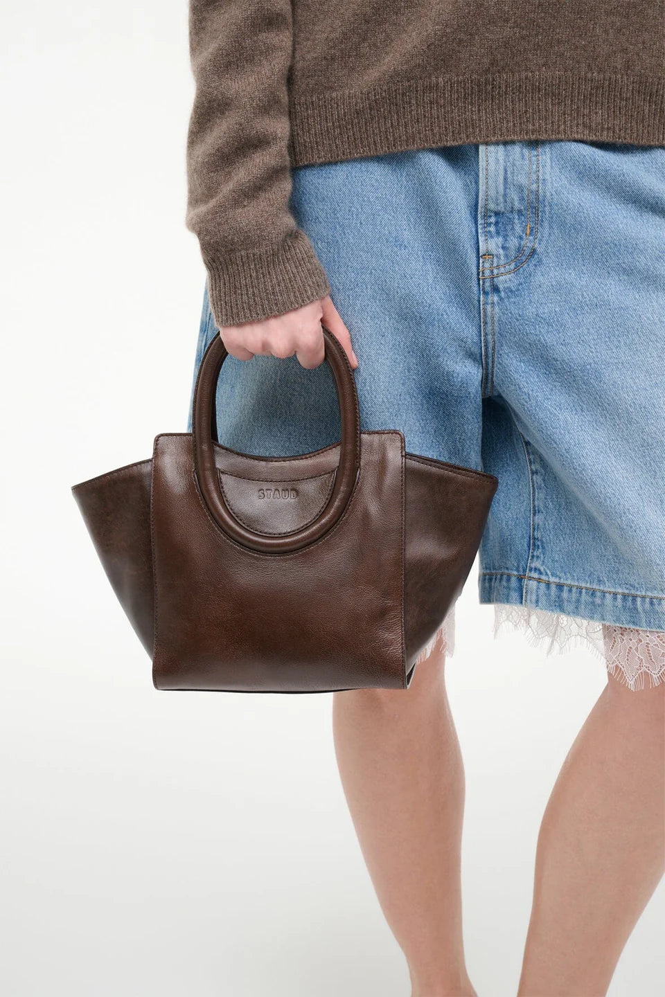 MAUDE MINI TOTE ESPRESSO DISTRESSED
