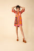 AMBRE WASHED CHARMEUSE PRINT DRESS