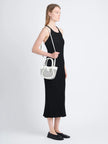 EXTRA SMALL RUCHED TOTE IN PERFORATED LEATHER