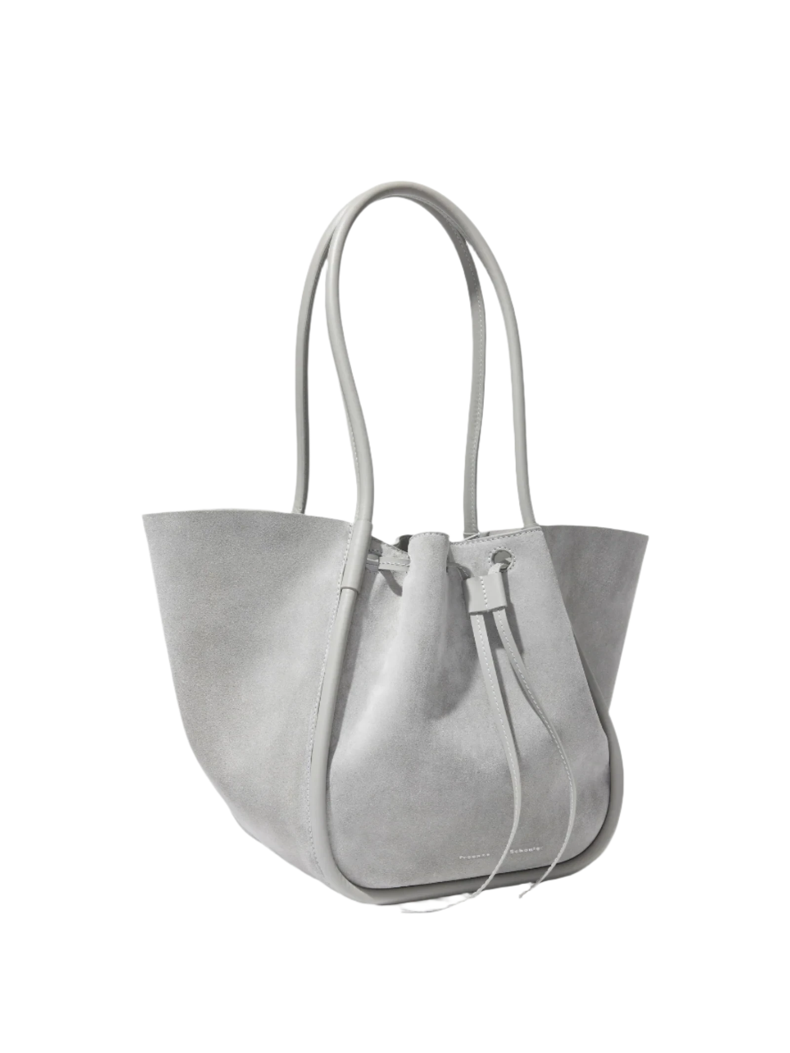 LARGE RUCHED TOTE IN SUEDE