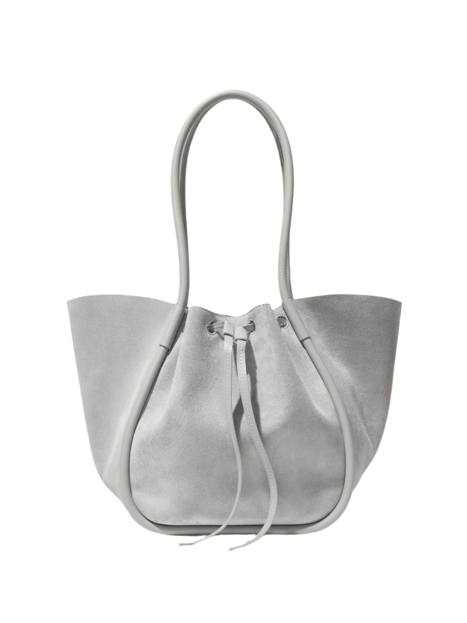 LARGE RUCHED TOTE IN SUEDE