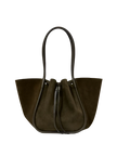 LARGE RUCHED TOTE IN SUEDE